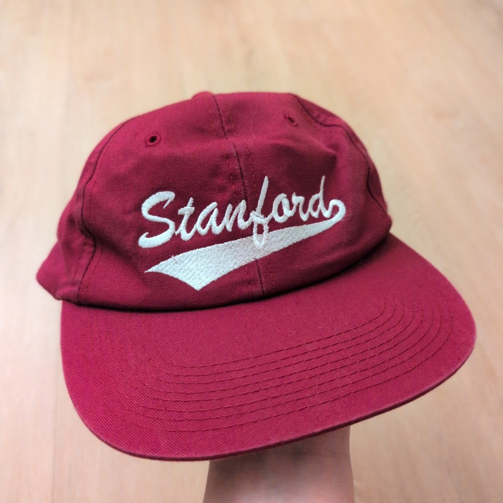 Vintage Stanford University Hat Cardinal Red Snapback Cap YoungAn Cotton Sport